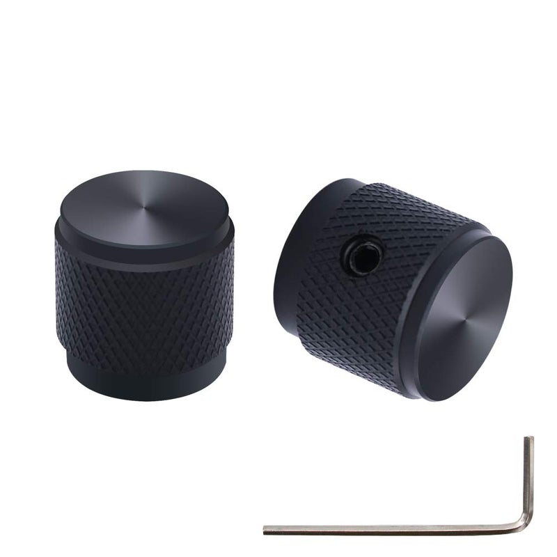 mxuteuk 4pcs Black Guitar Knobs Aluminum Alloy Potentiometer Control Knob Volume Audio Electric Guitar Bass Knob Screw Type 17 x 16mm (d*h) KNOB-04-BK - Image 3